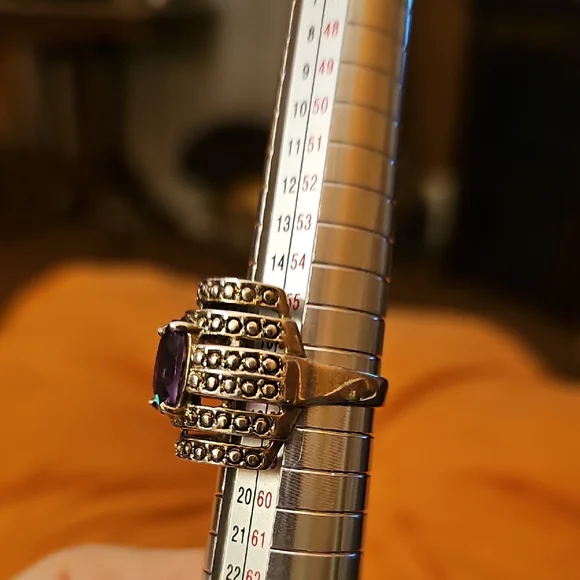 Nicky Butler Silver-Tone Ring with Purple Center Stone - Picture 9 of 9